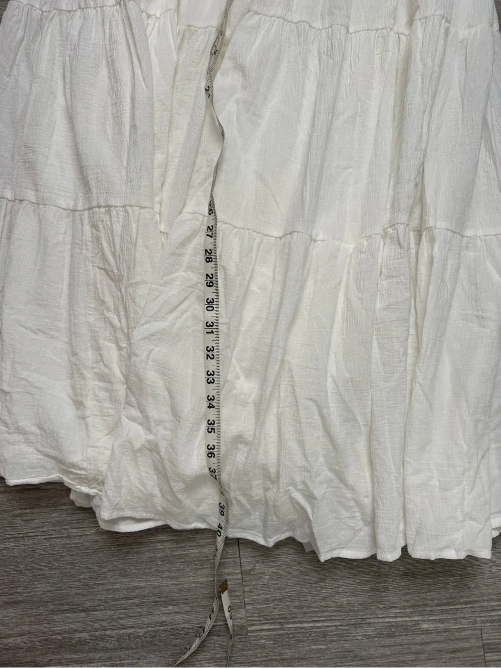 MORE TO COME Mora Maxi Skirt Set White Crop Top Tiered Size S Resort
